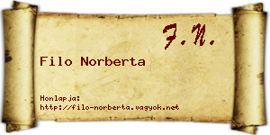 Filo Norberta névjegykártya